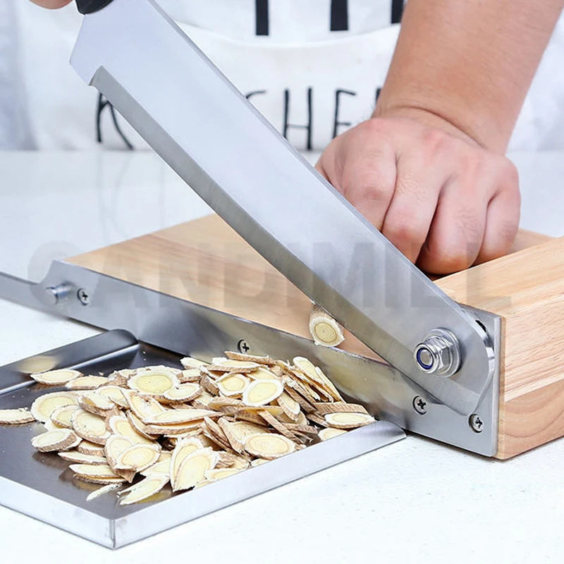 CANDIMILL 10.5 Inch Slicer Manual Chinese Medicine Slicer Maca Cutting Machine Ganoderma Cutter Ginseng Slicing