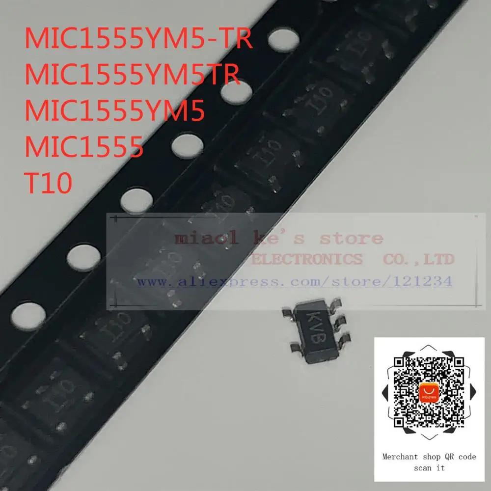 [ 10pcs~50pcs ]100%New original: MIC1555YM5-TR MIC1555YM5TR MIC1555YM5 MIC1555 T10 - IC OSC SINGLE TIMER 5MHZ SOT23-5/SC-74A