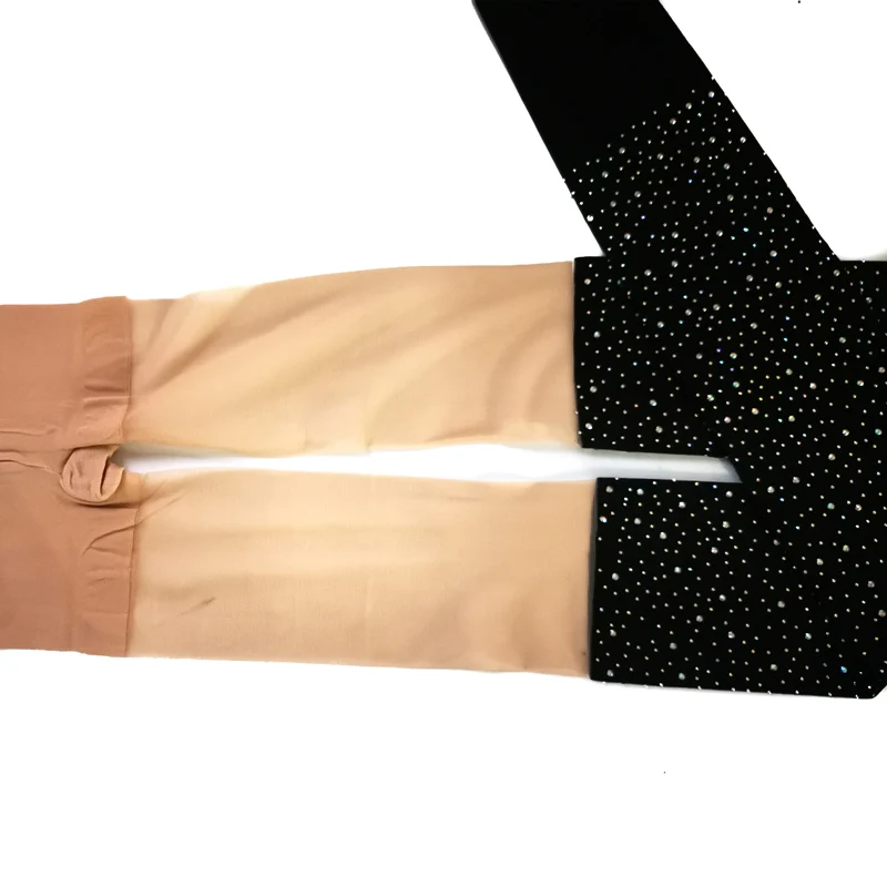 Sexy Womens Tights Brilliant Stockings Sparkle Pantyhose Women Splicing Rhinestone Medias De Mujer Glitter Suspender Tights