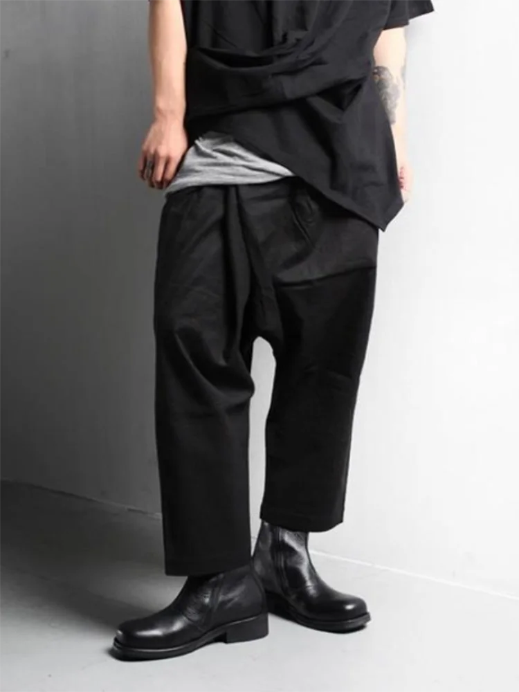 

Men Beat Pants Spring Summer New Pure Color Versatile Casual Korean Fashion Drawstring Elastic Large Size Harlan Pants