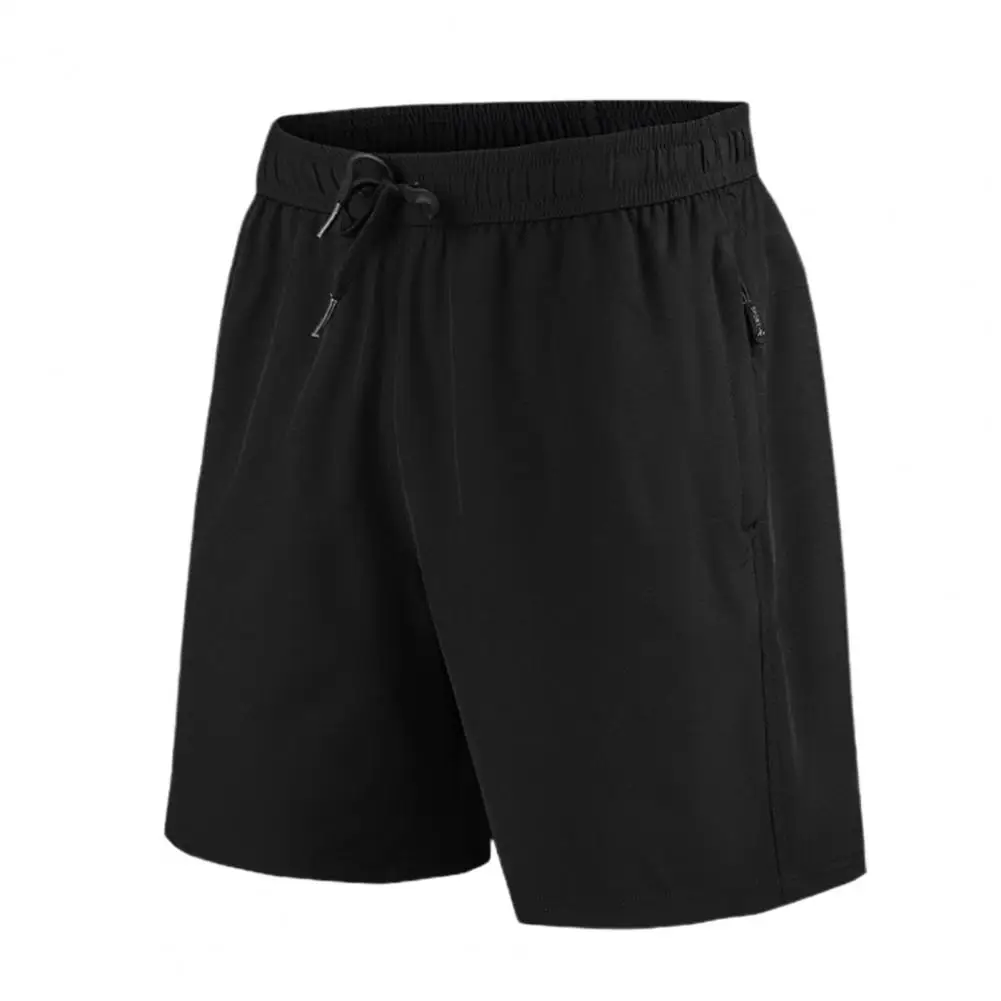 Pantalones cortos de talla grande para hombre, Shorts informales con cordón ajustable, cintura elástica, Color sólido, transpirables, cintura media, novedad de verano