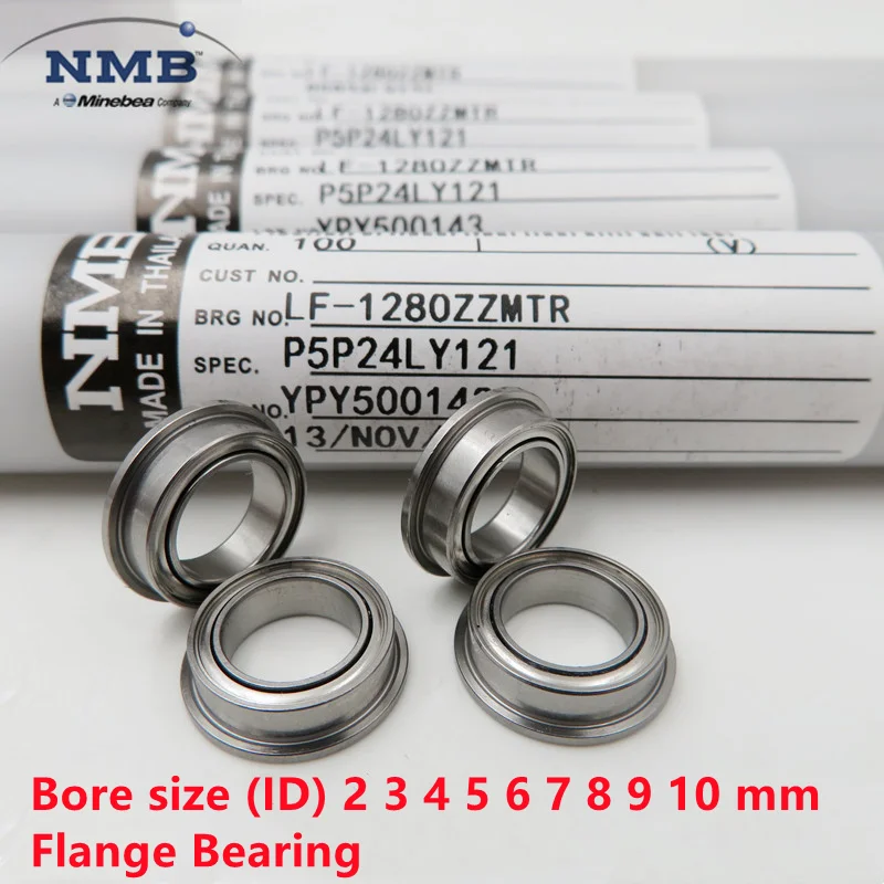 20pcs Original Minebea NMB Flange Bearing Bore size (ID) 2 3 4 5 6 7 8 9 10 mm High Speed Miniature Flanged Bearings