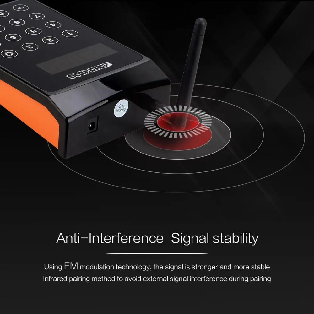 Imagem -06 - Retekess-wireless Restaurante Pager Chamando Sistema Bell Vibrador Coaster Buzzer Out of Range Alarm Impermeável para Café Td156