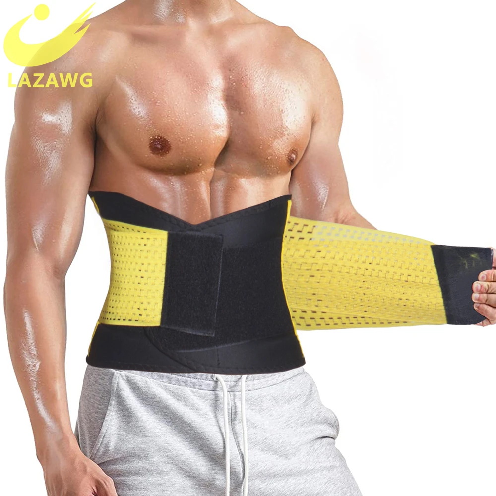 

LAZAWG Men Body Shaper Trimmer Belt Workout Gym Waist Trainer Tummy Slimming Sheath Sauna Abdomen Shapewear Weight Loss Corset