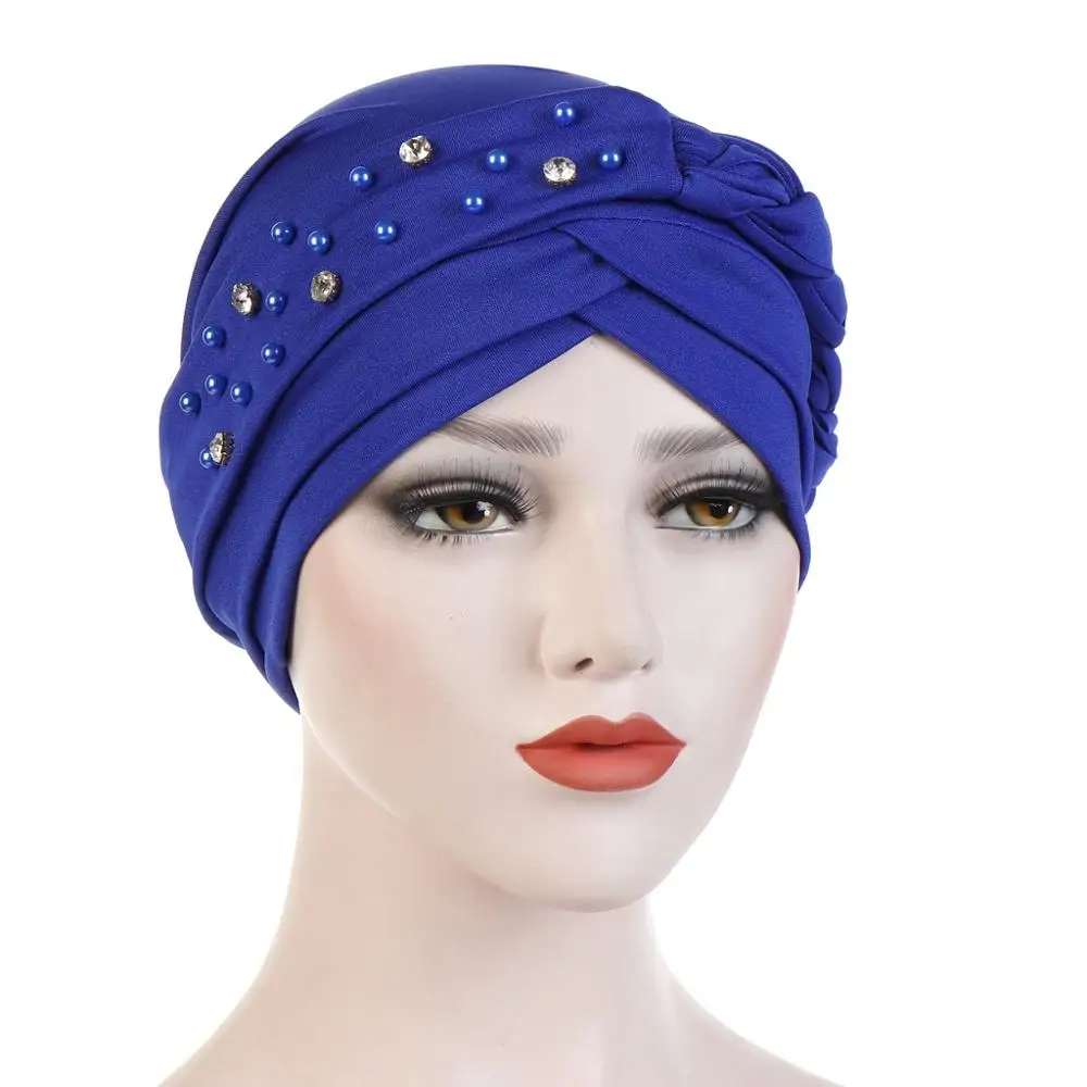 Muslim Women Cross Silk Cotton Single Braid Turban Hat Scarf Cancer Chemo Beanie Cap Hijab Headwear Head Wrap Hair Accessories