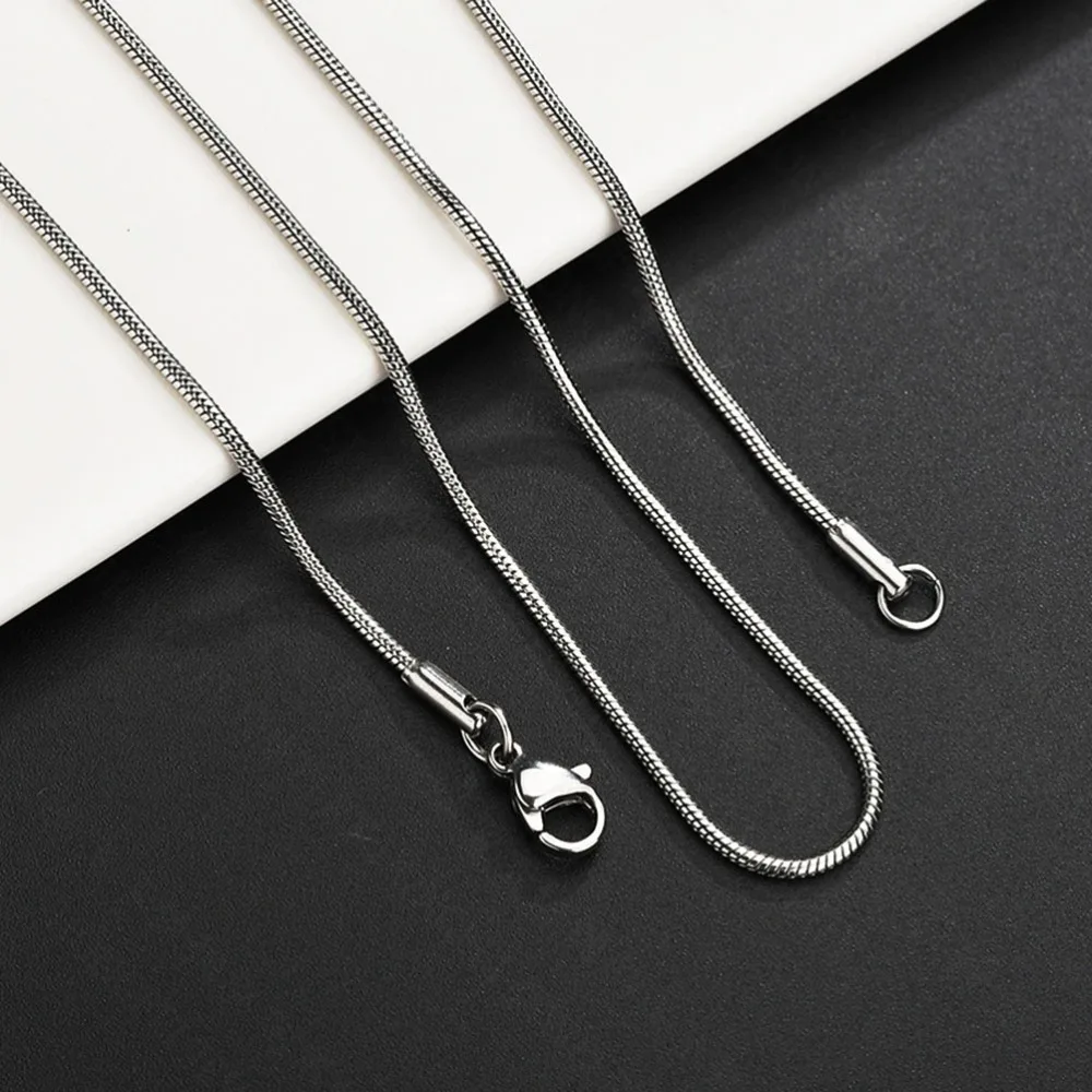 1 Stück Edelstahl-Schlangenkette, Breite 0,9/1,2/1,5 mm, für Anhänger, Halskette, Armband – Detail 6