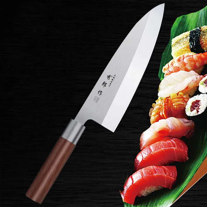 Japanese Deba Fish Head Knife Salmon Knife Sashimi Sushi Cooking Filleting Knives Sushi Cleaver Salmon Sllicing Petty Peeling