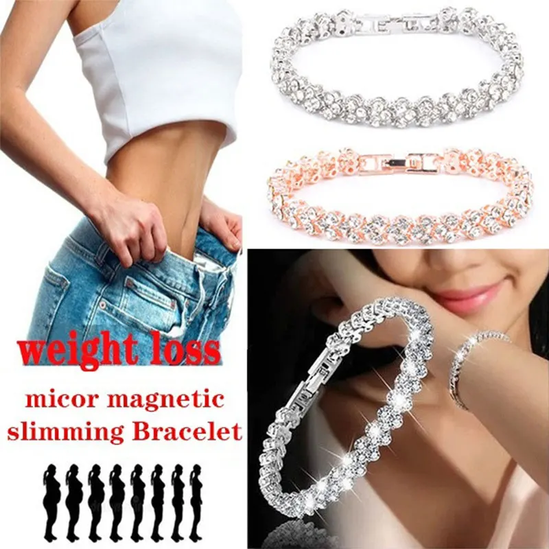 Slim Patch Magnetic Slimming Women\'s Crystal Diamond BraceletSlimming Patch Lose Weight Health Jewelry Magnets Of Lazy Paste