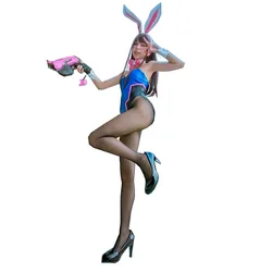 OW Bunny girl DVA Cosplay Costume dva tuta stile Sexy A