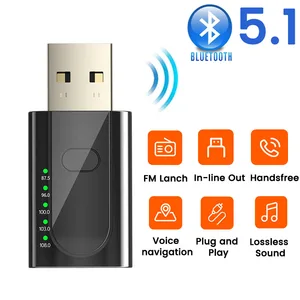 USB Bluetooth 5,1 адаптер для ПК динамик беспроводной музыкальный аудио приемник передатчик Bluetooth 5,1 3,5 мм AUX mp3-плеер