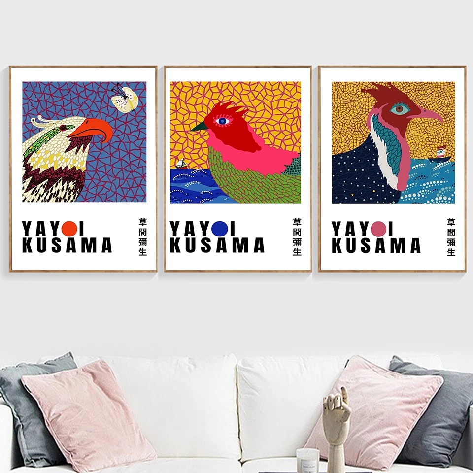 Yayoi Kusama Art Exhibition Posters and Prints Gallery Wall Art Picture Museum Canvas Painting Living Room Home Decoration