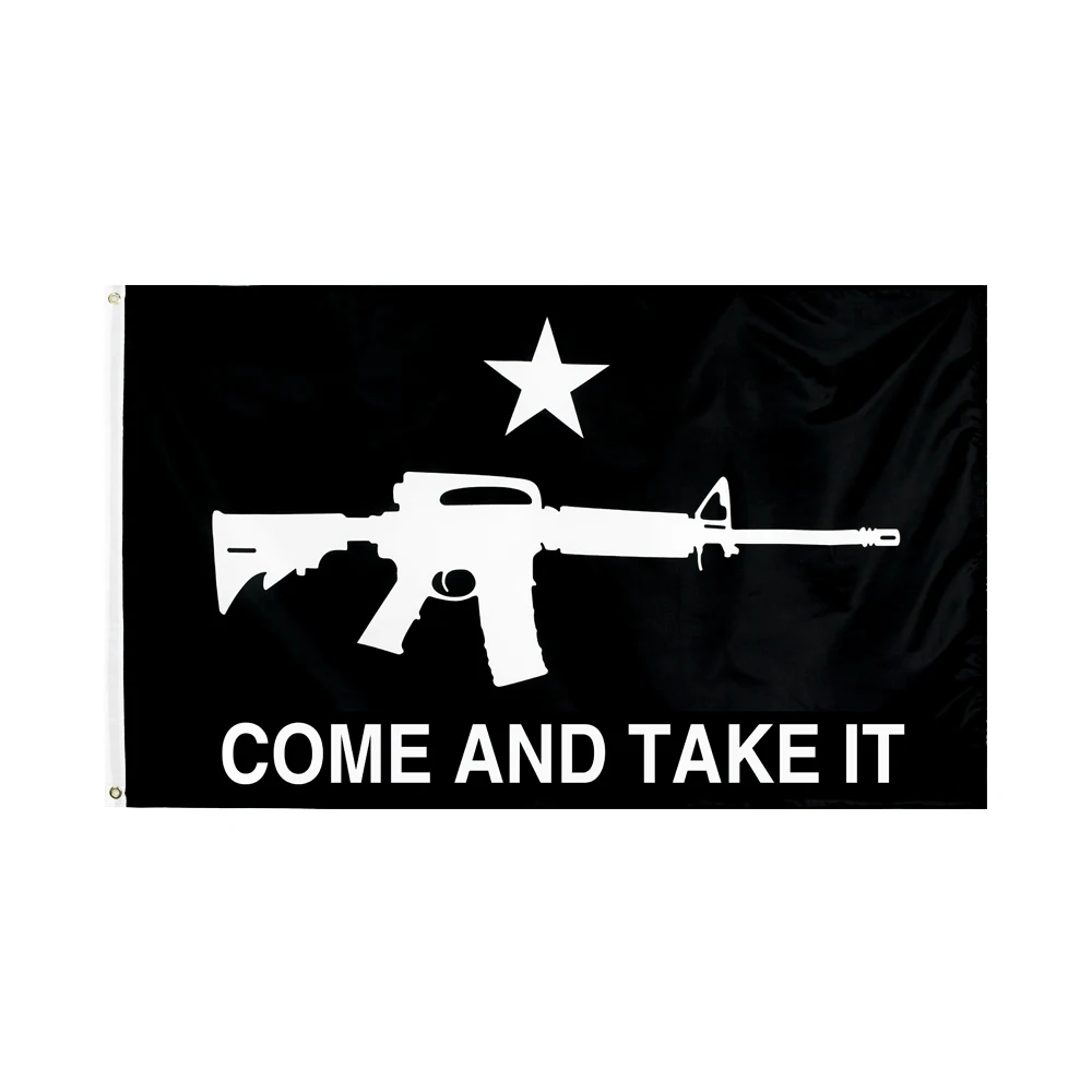 Come and Take It Flag Banner Black & White Rifle - 3x5FT