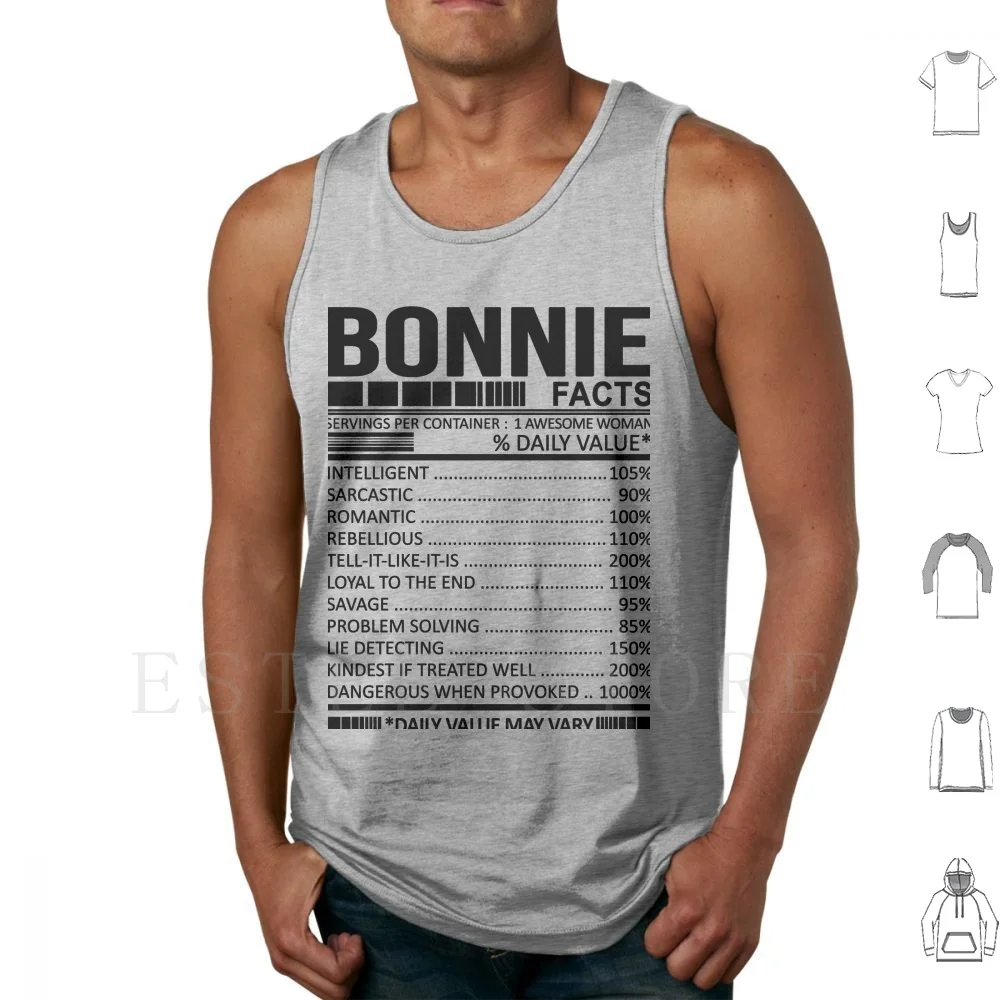 Bonnie Información nutricional Camisetas sin mangas Chaleco Algodón Bonnie Significado del nombre Bonnie Significado del nombre Bonnie El significado del nombre