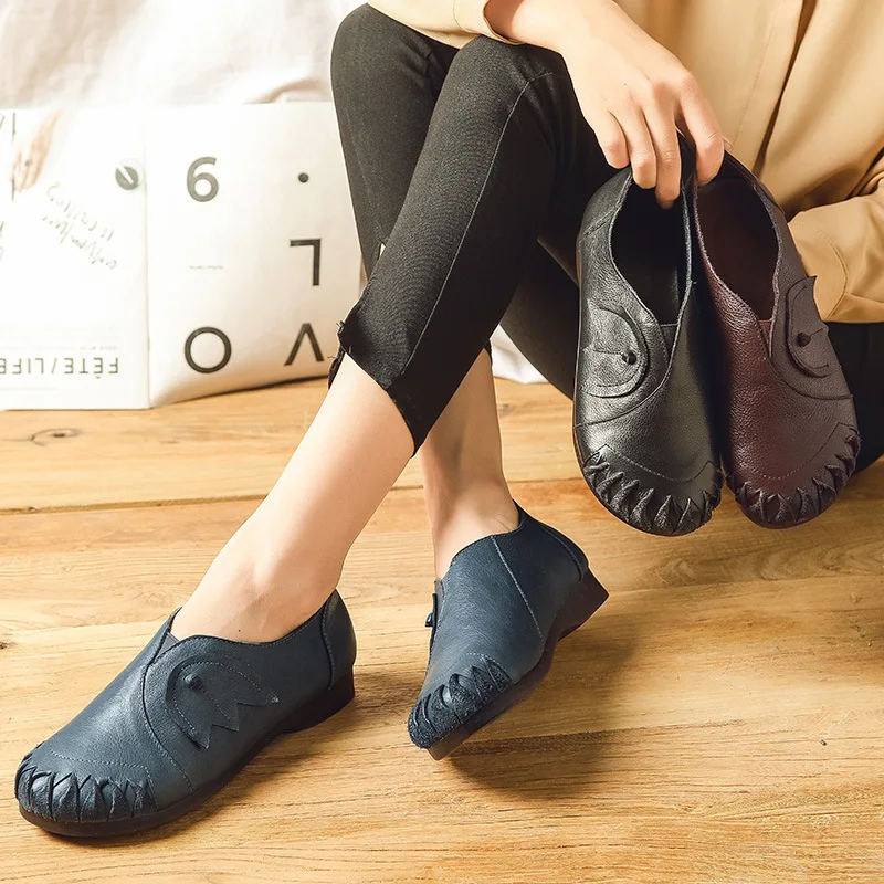 2021 handgemachte Leder Retro Schuhe