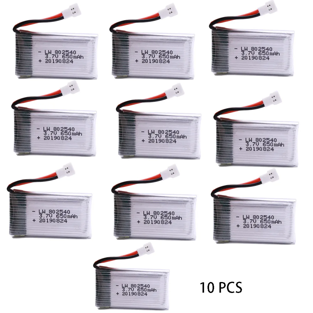 

10 шт./лот 3,7 в 650 мАч Lipo Battery + (5 ni 1) Charger For SYMA X5C X5C-1 X5 X5SC X5SW M68 K60 HQ-905 CX30 RC Quadcopter battery