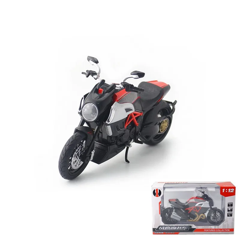 

High-quality alloy devil motorcycle model,1:12 original packaging motorcycle toy,high-simulation ornaments,free shipping
