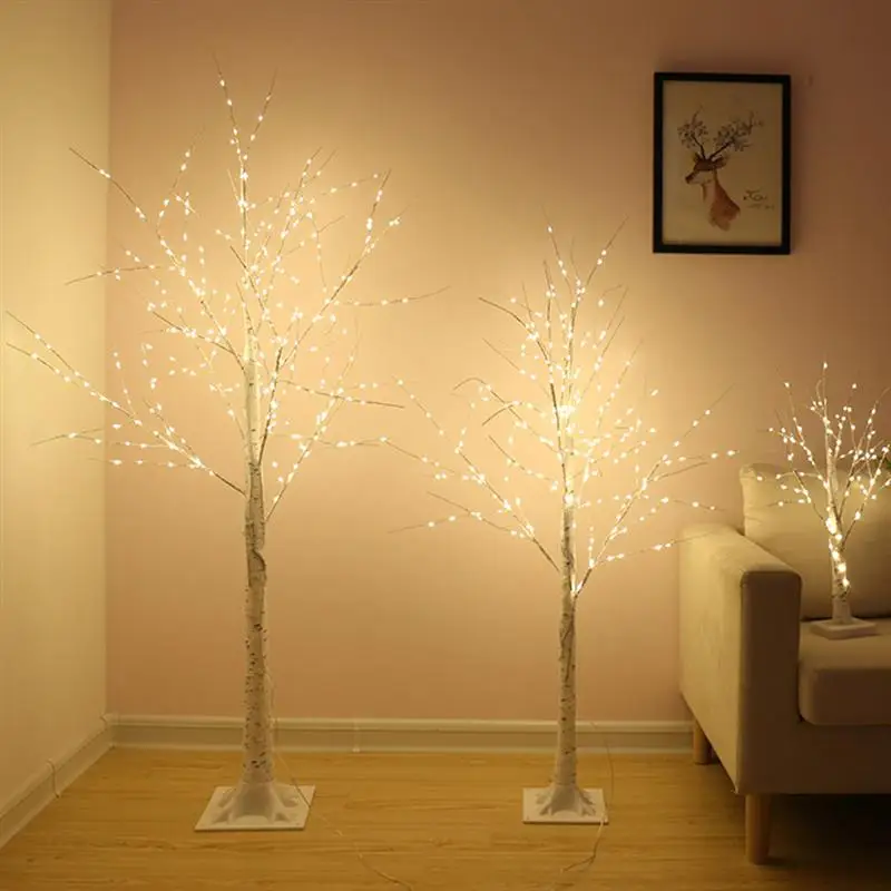 1Pc LED Birch New Year Light Led Birch Xmas Led Tree Lamp White Birch Tree Lamp Christmas Led Led Landscape New Year Light