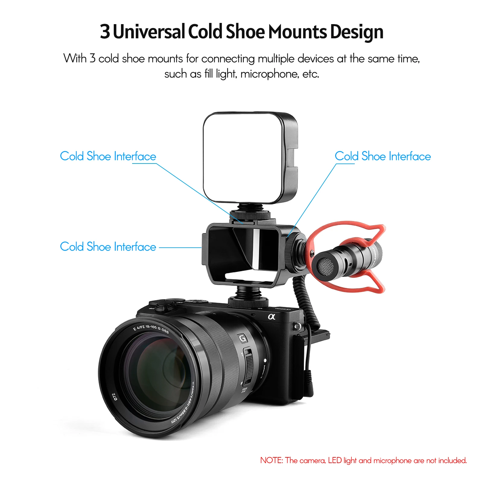 Andoer Camera Selfie Vlog Flip Up Mirror Screen 3 Cold Shoe for Sony A6000/A6300/A6500/A72/A73 Nikon Z6/Z7 Mirroless Cameras