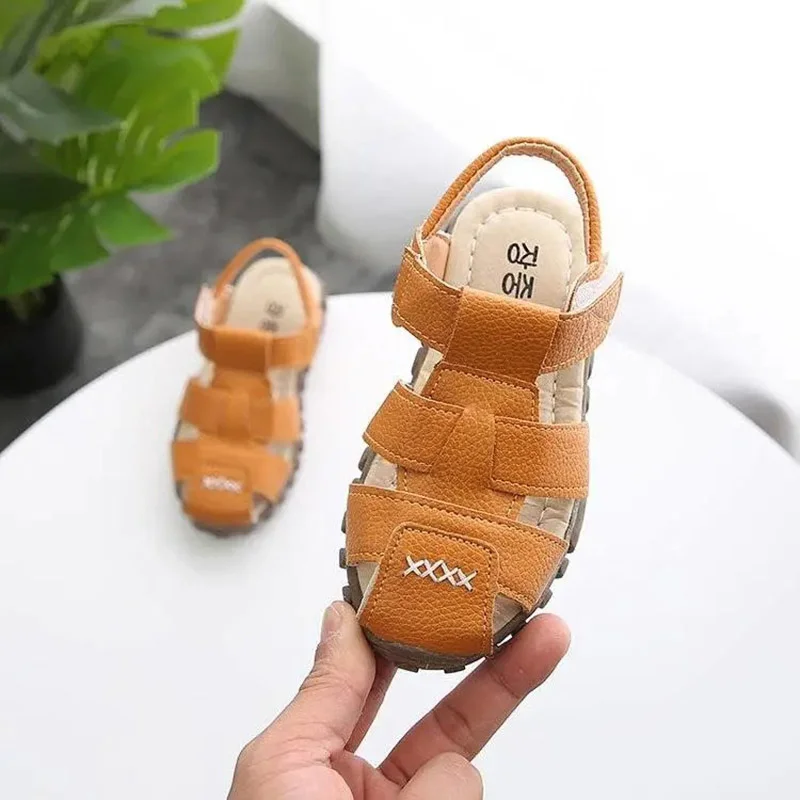 Summer Kids Sandals For Toddler Baby Little Boys Brown Black White Gladiator Leather Beach Sandals Shoes 1 2 3 4 5 6 Years Old