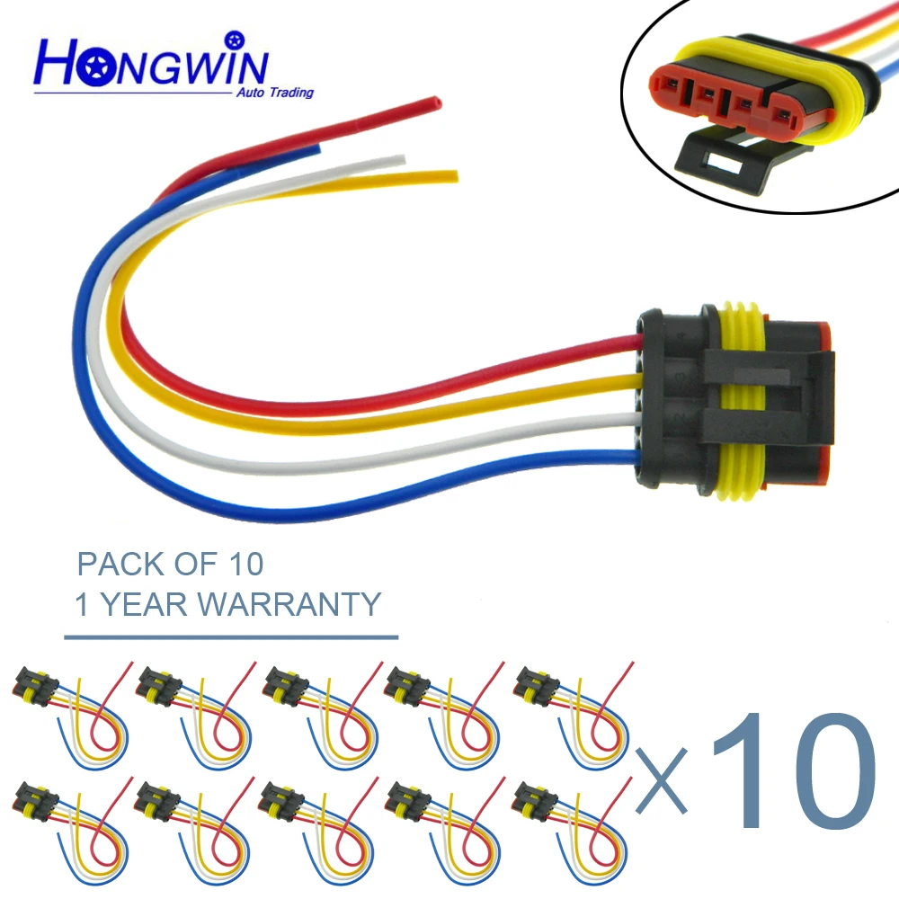 

4-контактный телефон, 4-сторонний автоматический разъем, мужской водонепроницаемый Электрический разъем с кабелем 282088-1 для Chery QQME A1 M1
