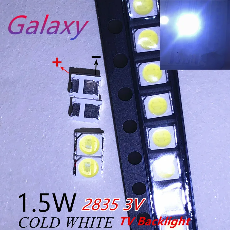 50pcs FOR LED Backlight 1.5W 3V 1210 3528 2835 131LM Cool white LCD Backlight for TV TV Application CUW JHSP