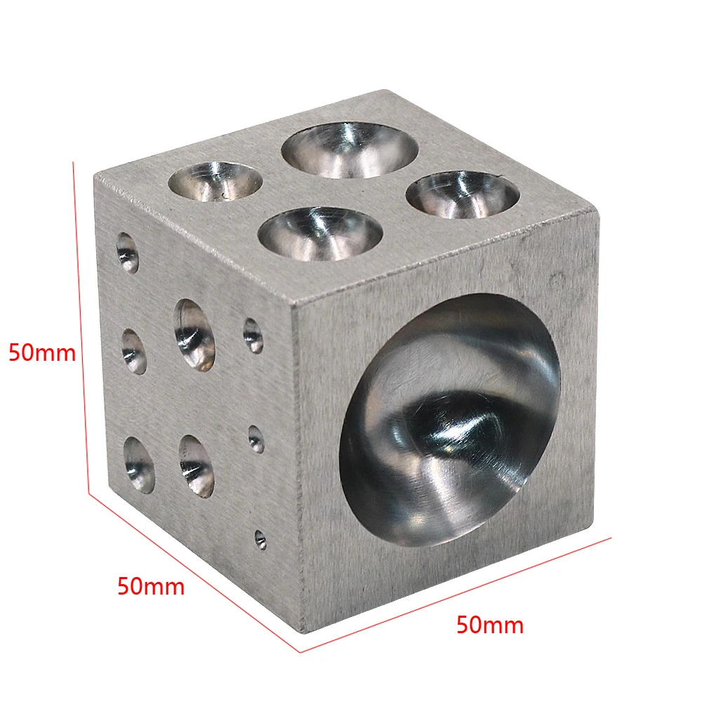 Dapping Block Square with Polished High Carbon Steel Cavities Bell making punching tools, jewelry making tools