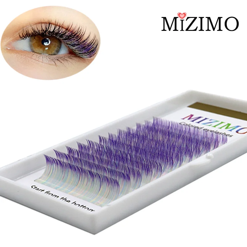 MIZIMO Mixed Length 8-13mm, Color Single Grafted False Eyelashes, Natural Softness and Extension, Makeup Tools