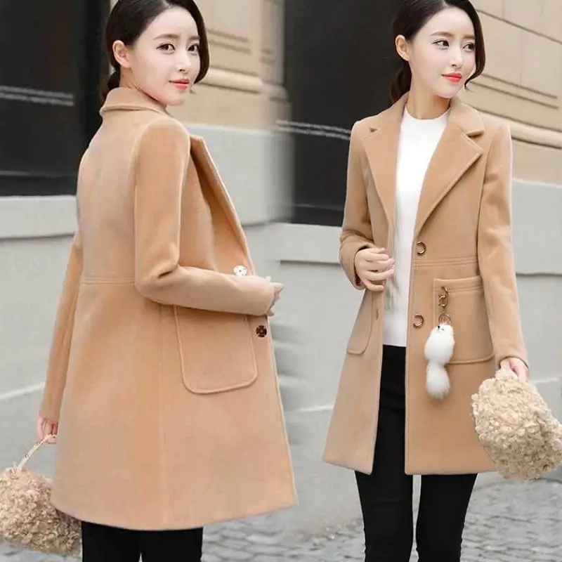 

Plaid Mother Thickened Long Cotton-Padded Coat Women 2025 Winter New Jacket Imitation Lamb Wool Woolen Coats Female Outwear Tide
