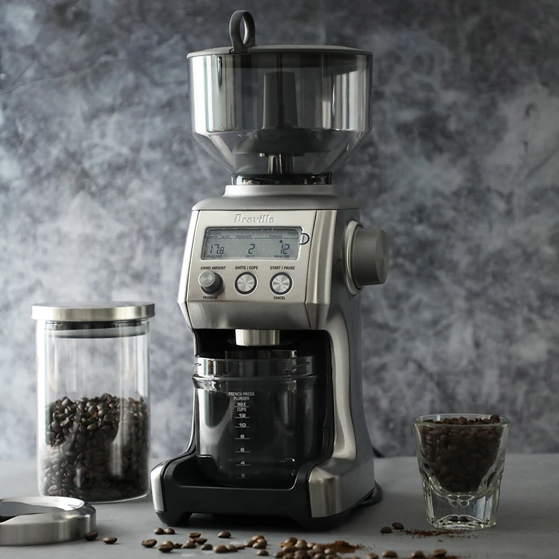 breville New Coffee Grinder Electric Coffee Beans Grinding Machine Timeable 60 Files Adjustable Thickness Espresso Coffee Mill