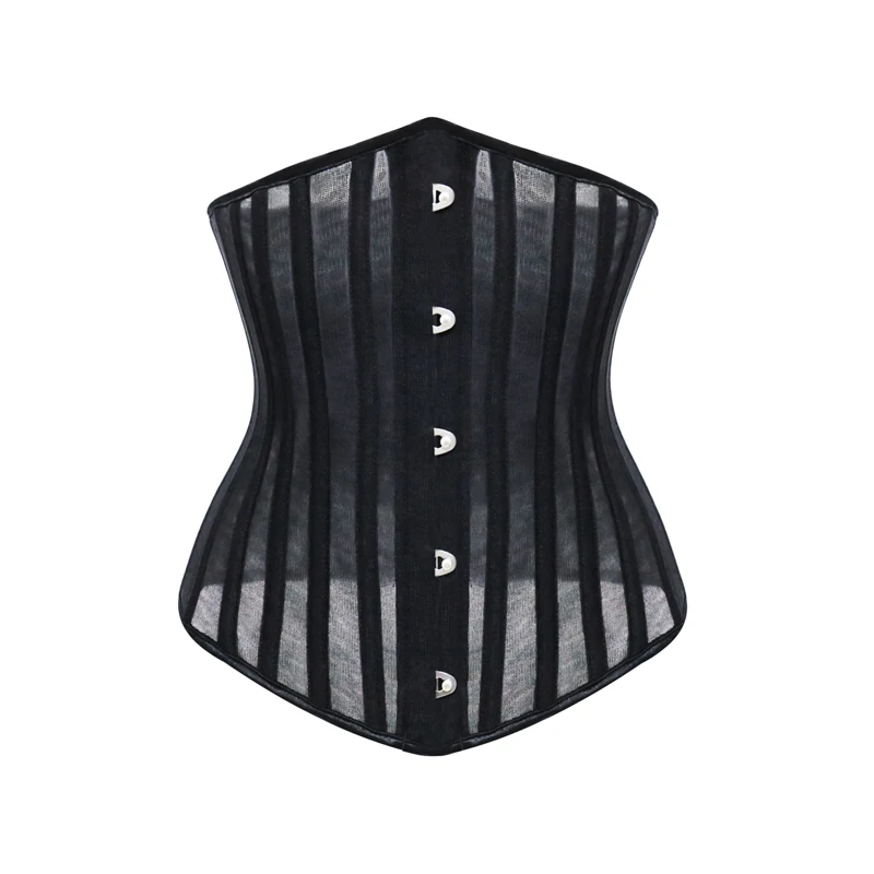 Burvogue Corsets and Bustiers Women Breathable 24 Steel Boned Corset Thin Mesh Underbust Slimming Belt Waist Trainer Corset Sexy