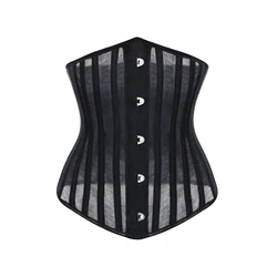 BurVogue Sexy Women's Corset Body Shapewear Slimming Sheath Woman Flat Belly Waist Trainer 24 Steel Bonded Mesh Waist Girdles