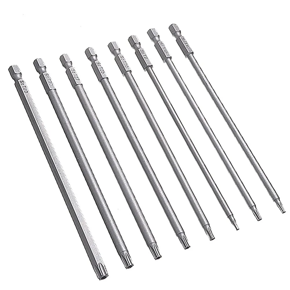 1PC Magnetic Torx Screwdriver Bit 150mm Long T8,T10,T15,T20,T25,T27,T30,T40 Hex Shank Electric Screwdriver Bits For Power Tools