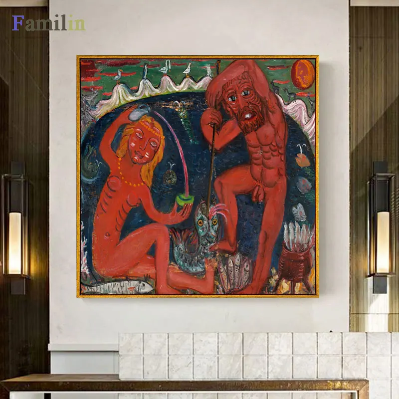 Modern Retro Bathroom Wall Art Style Painting Nordic Canvas Painting Bathroom Wall Painting Works Home Decor Posters And Prints