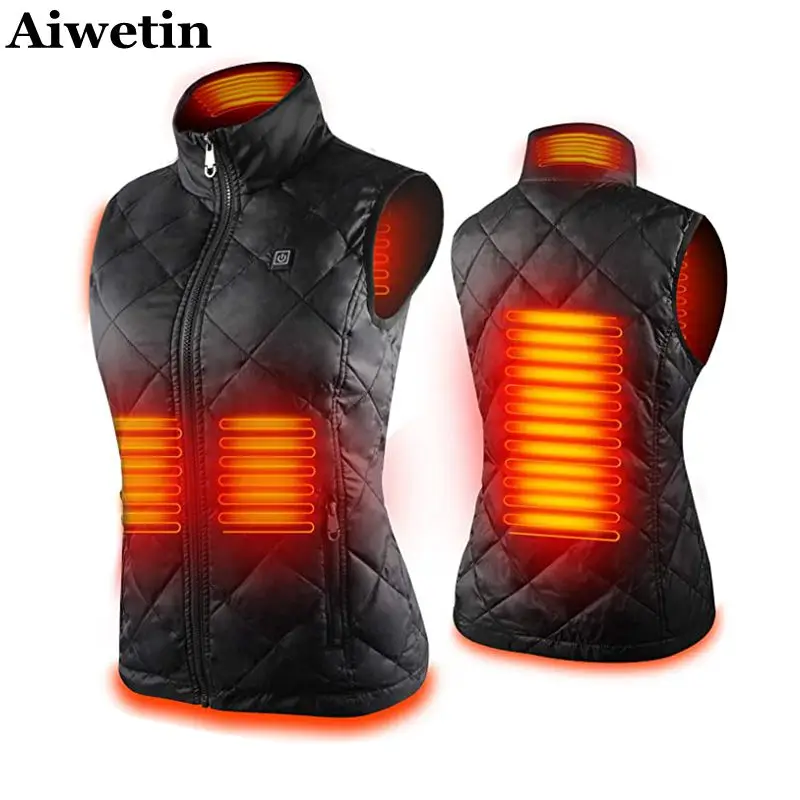 

Women Heating vest Autumn and winter Cotton Vest USB Infrared Electric Heating Vest Women Flexible Thermal Winter Warm Jacket