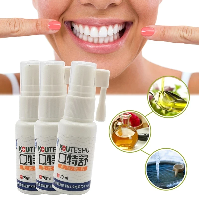 

20ML Natural Herbal Oral Ulcer Pain Relief Spray Oral Odor Treatment Spray Freshener Freshen Breath Remove Bad Breath Smoke