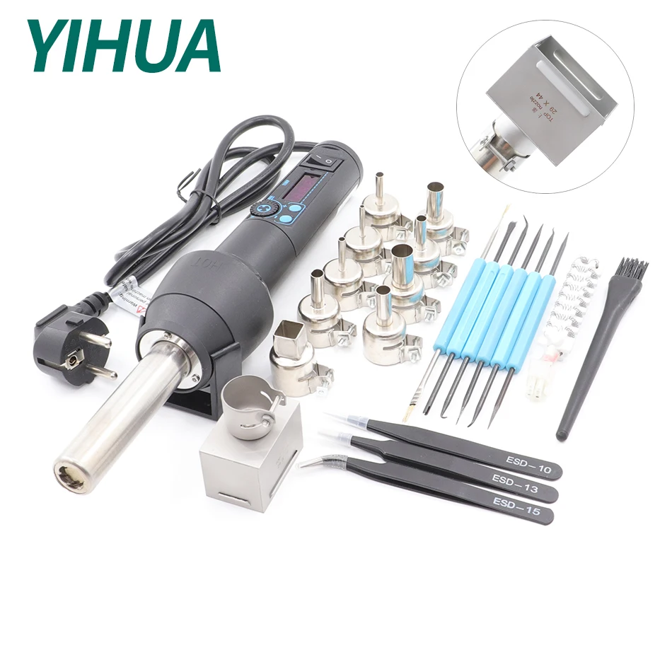 

YIHUA 8858-I hot air gun EU/US smart digital display constant temperature desoldering station 700W industrial BGA welding tool