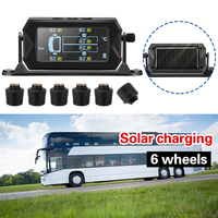 Wireless Solar Car RV Truck TPMS with 6 External Sensors Tire Pressure Monitoring System Digital LCD Alarm