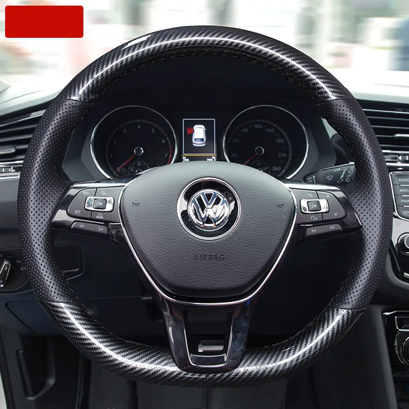 

DIY hand-sewn steering wheel cover fit for Volkswagen VW Magotan T-Cross Golf VII Sagitar Tayron Tiguan Bora T-ROC Jetta Passat