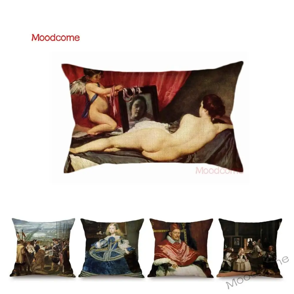 Diego Velazquez Spanish Painter Baroque Oil Painting Venus in Mirror Princess Home Decor Sofa Pillow Case Linen Cushion Cover