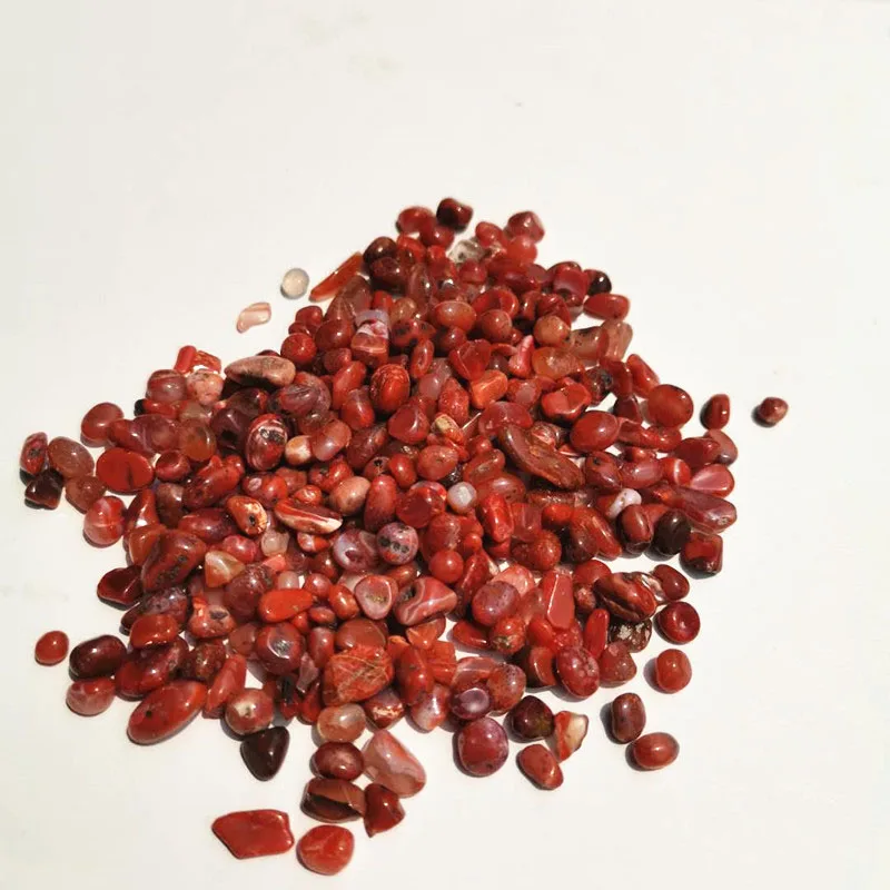 5-7mm Natural carnelian Gravel Chip Beads Irregular Energy Red agate crystal Stone for Fish Tank Bonsai Decoration