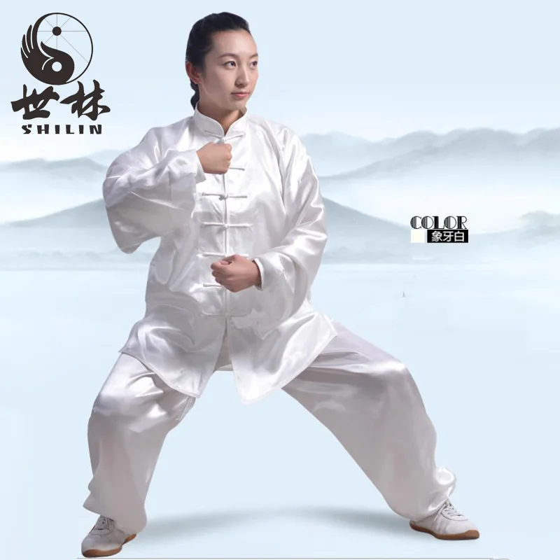 

Wholesale Tai Chi Clothing Middle-aged And Elderly Men And Women Children's Silk Chinese Stand Collar Martial Arts Suits