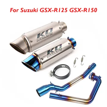 Motorcycle exhaust system full muffler pipe muffler tip escape header connecting pipe for Suzuki GSX-R125 GSX-R150 GSX-S150