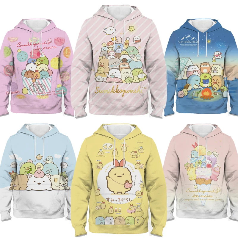 Spring Autumn Kids Sumikko Gurashi Hoodies Girls Boys Cute Cartoon Anime 3D Pullovers Children Sweatshirts Toddler Coat Sudadera