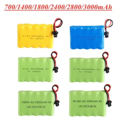 6v 700mAh/1400mAh/1800mAh/2400mAh/2800mAh/3000mAh Ni-MH Battery for Rc Toys Cars Tanks Robots Boats AA 6V NiCD Battery Pack