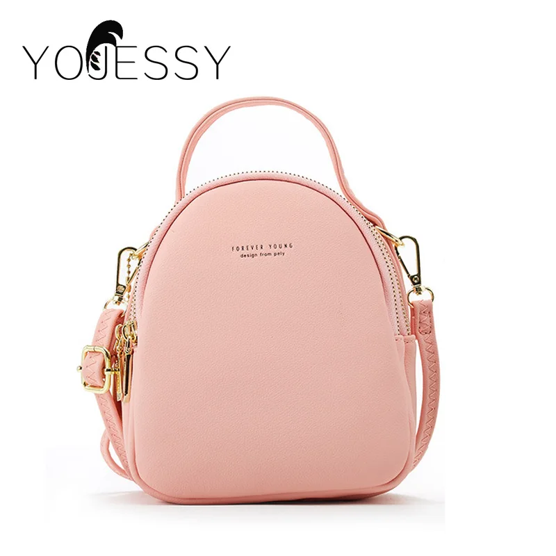 YOJESSY Tote Bag PU Leather Crossbody Bags For Women Small Mini with Metal Handle Lady Shoulder Messenger Bag Handbags