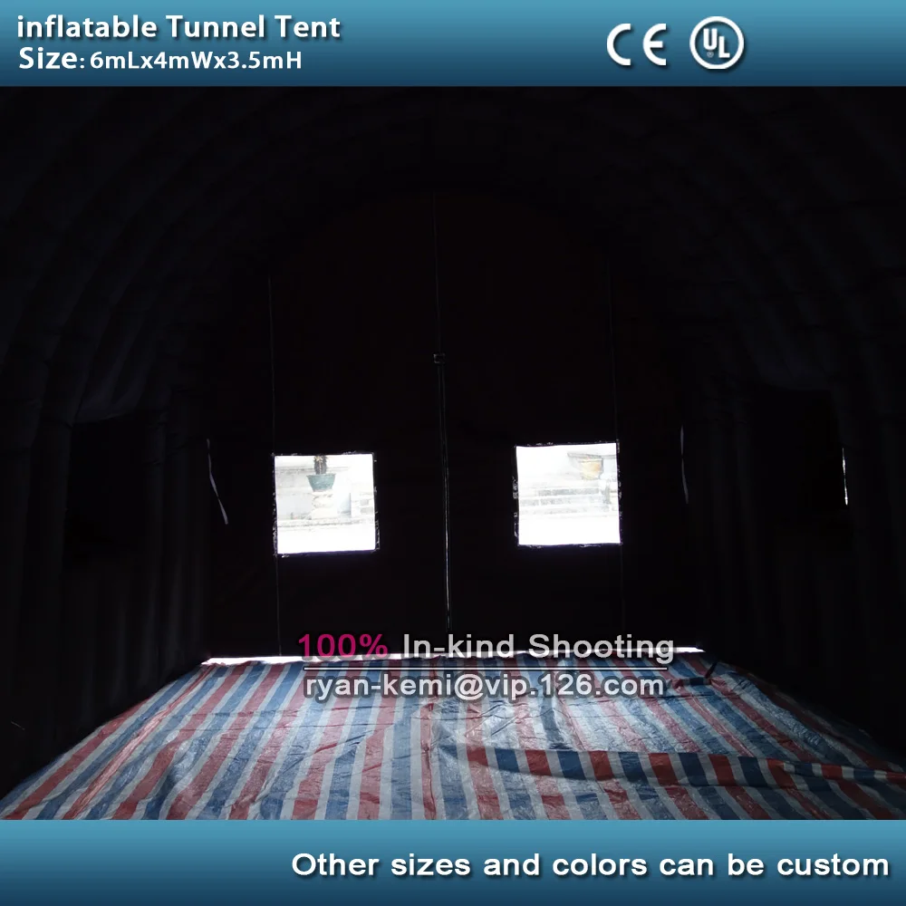 Tienda de campaña de desinfección, túnel inflable con puerta, ventana transparente para eventos, carpa de fiesta inflable, refugio de garaje para coche, 6m