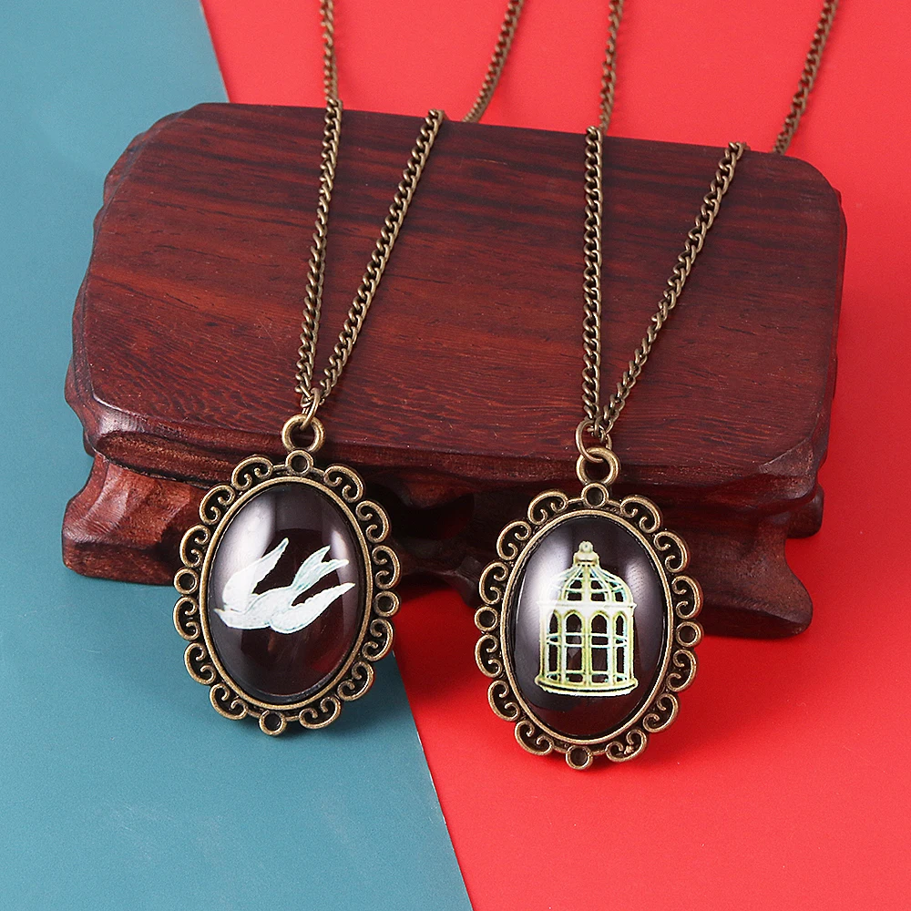 Game BioShock Infinite Necklace Bird and Cage Pendant Necklace for Women Men Choker Jewelry