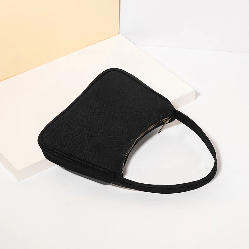 White Underarm Bag Mini Canvas Bag Mobile Phone Bag New Summer Underarm Fashion Simple Handbag