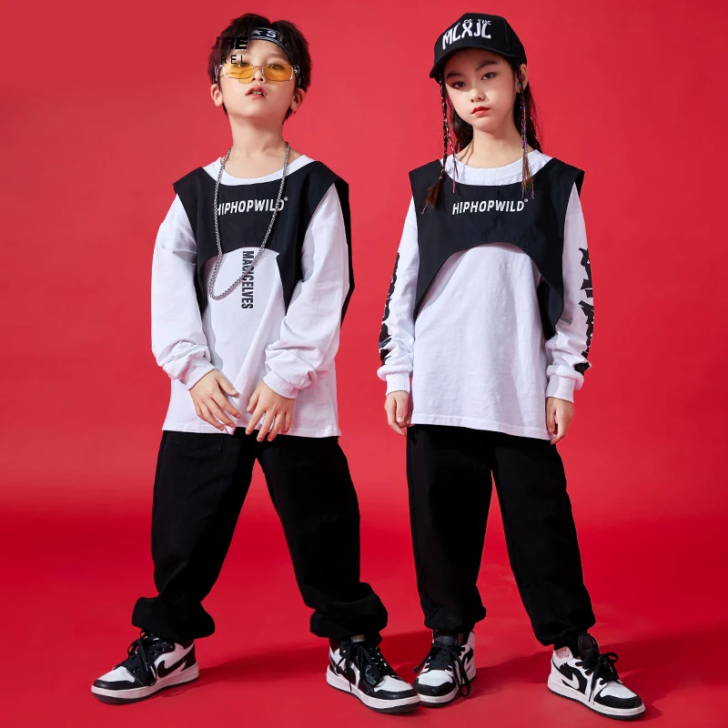 Children Fashion Street Dance Costume Festival Clothing Hip Hop Dancing Clothes Jazz Dancewear Kids Dancer Outfits YS2866