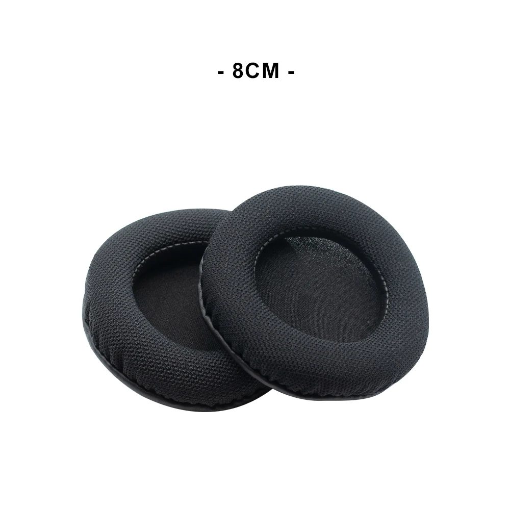 라운드 이어 쿠션 이어폰 패드, 블랙 메쉬 폼 헤드폰 수리 액세서리, 귀마개, 6cm-10cm, 1 쌍